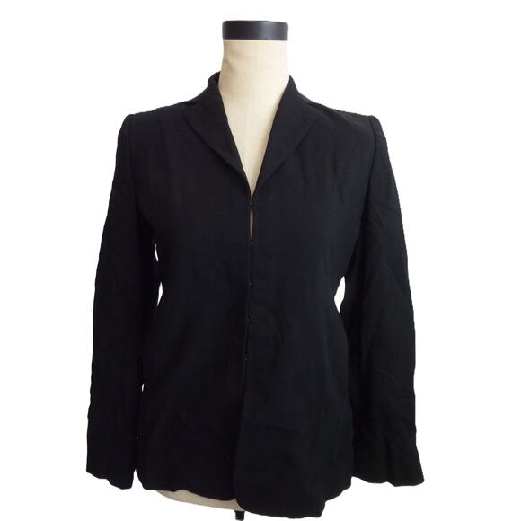 Banana Republic Wool Jacket Hook Eye Closures Black Size 2 - Picture 5 of 6